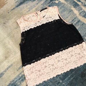 New with Tags Zara lace color block sleeveless top